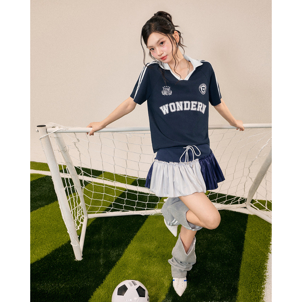 IEF/爱依服【甜美】夏季运动风时尚T恤字母印花潮流上衣女孩子气