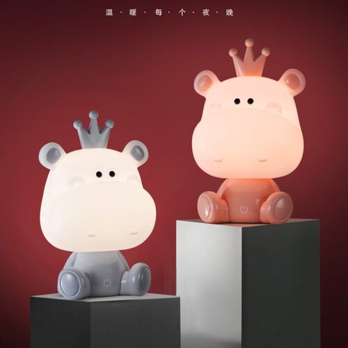 绵羊河马可爱小夜灯触摸调光温馨床头装饰灯插电小台灯学生儿童