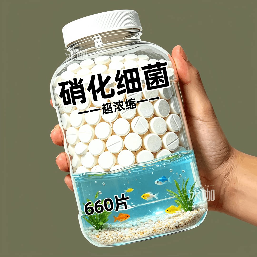 硝化细菌鱼缸用硝化菌片养鱼用品硝化细菌水立清净水剂水族稳定剂