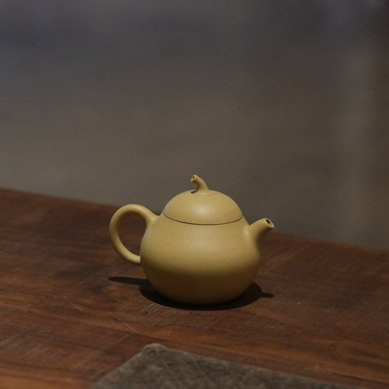 宜兴紫砂 黄龙山台西矿区原矿本山段泥 纯手工仿生茄瓜 茶壶茶具