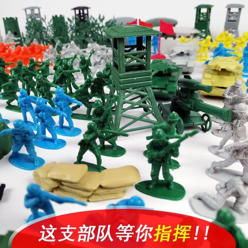 战争小人玩具大战军队大作战小士兵大地图沙盘玩具兵人偶绿色兵团