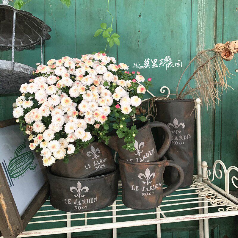 莫里斯花园花园杂货花盆花器复古仿锈种植盆多肉球根花盆种植盆