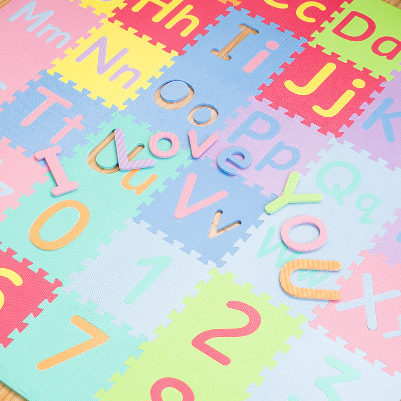 家用拼接拼图大小写字母数字泡沫地垫儿童益智爬爬垫加厚爬行垫子