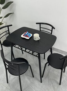 小户型家用双人餐桌椅组合一桌两椅四椅小餐桌方桌出租屋公寓桌子