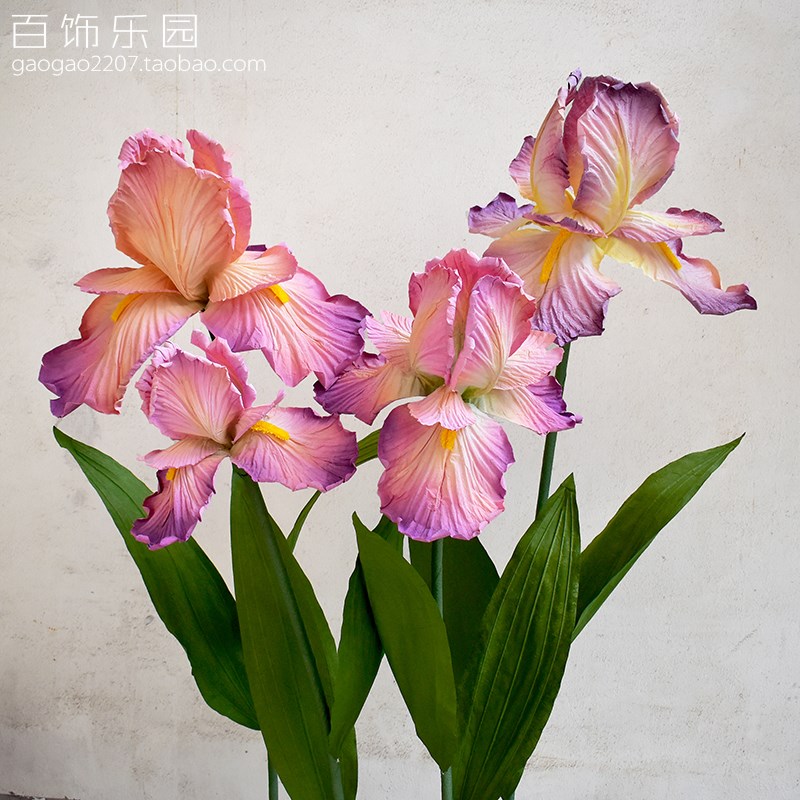 手工定制商场展会美陈婚礼装饰道具婚庆橱窗大型纸艺花鸢尾花S028