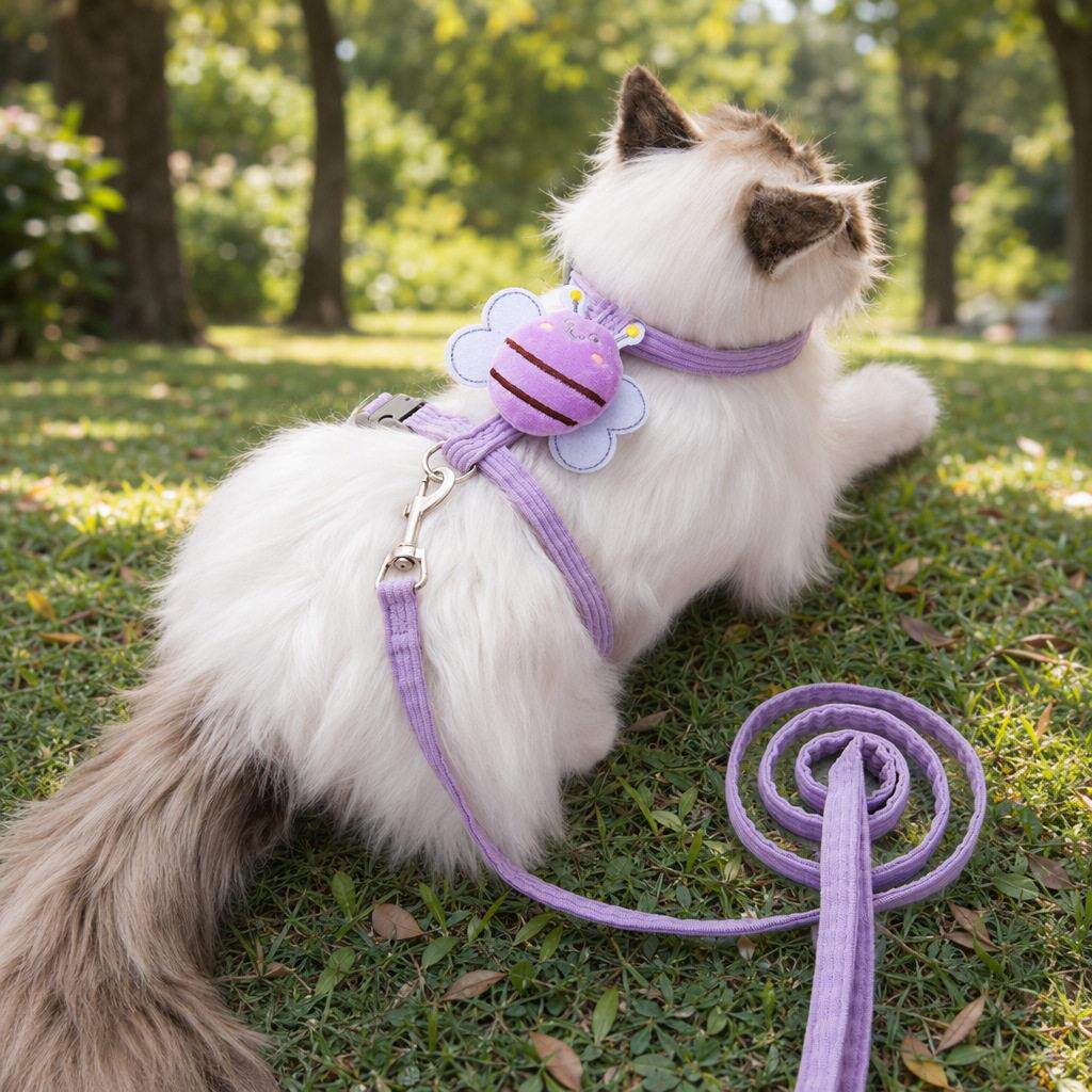 防走丢猫咪牵引绳工字型外出专用遛猫绳防挣脱猫链子幼猫兔子绳子