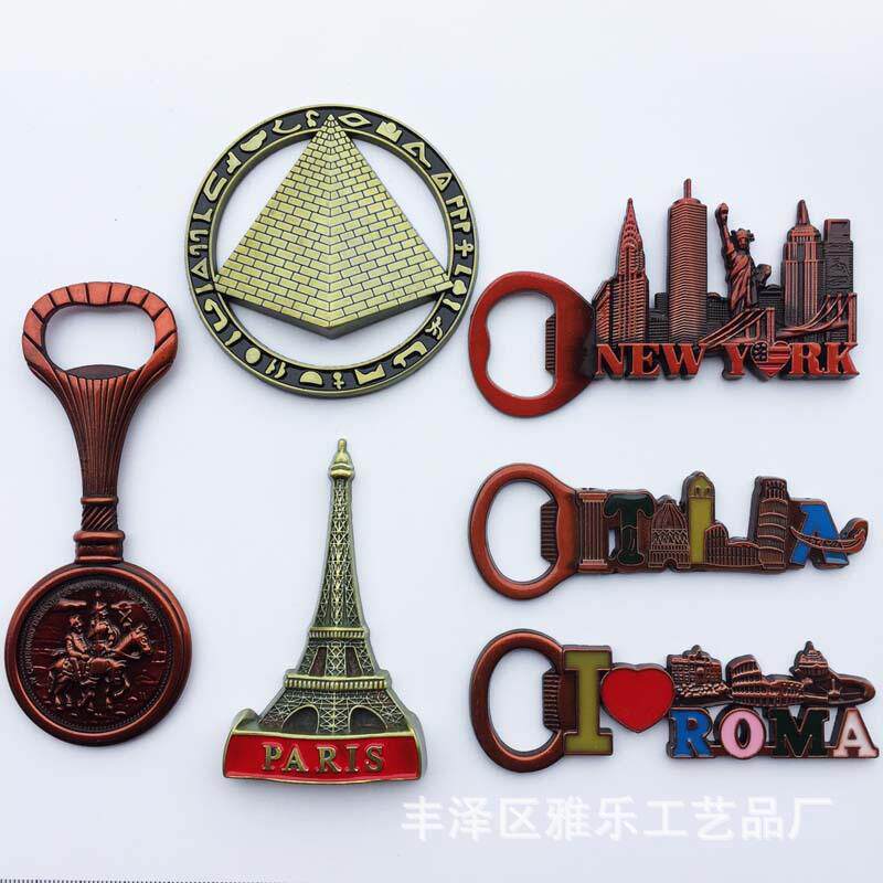 跨境现货意大利纽约埃及旅游纪念装饰工艺礼品合金磁力冰箱贴