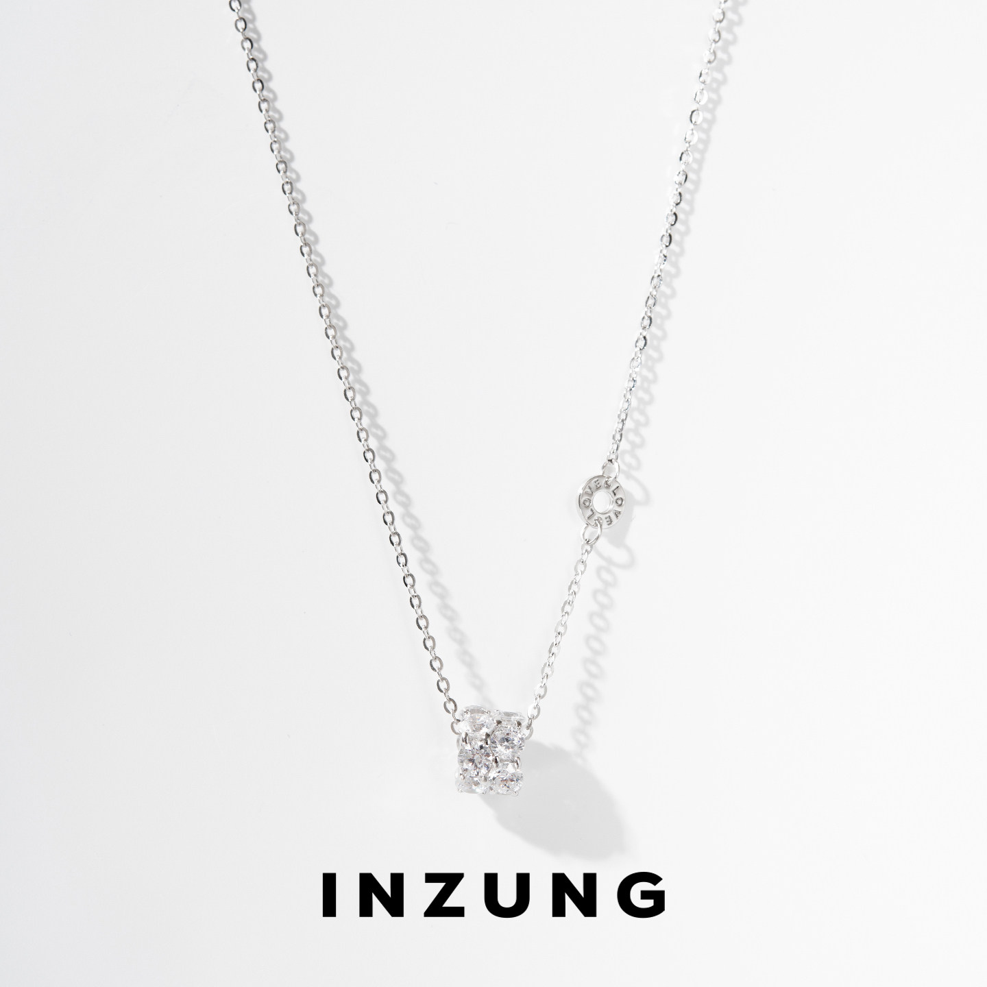 INZUNG/银妆路路通白锆925银套链