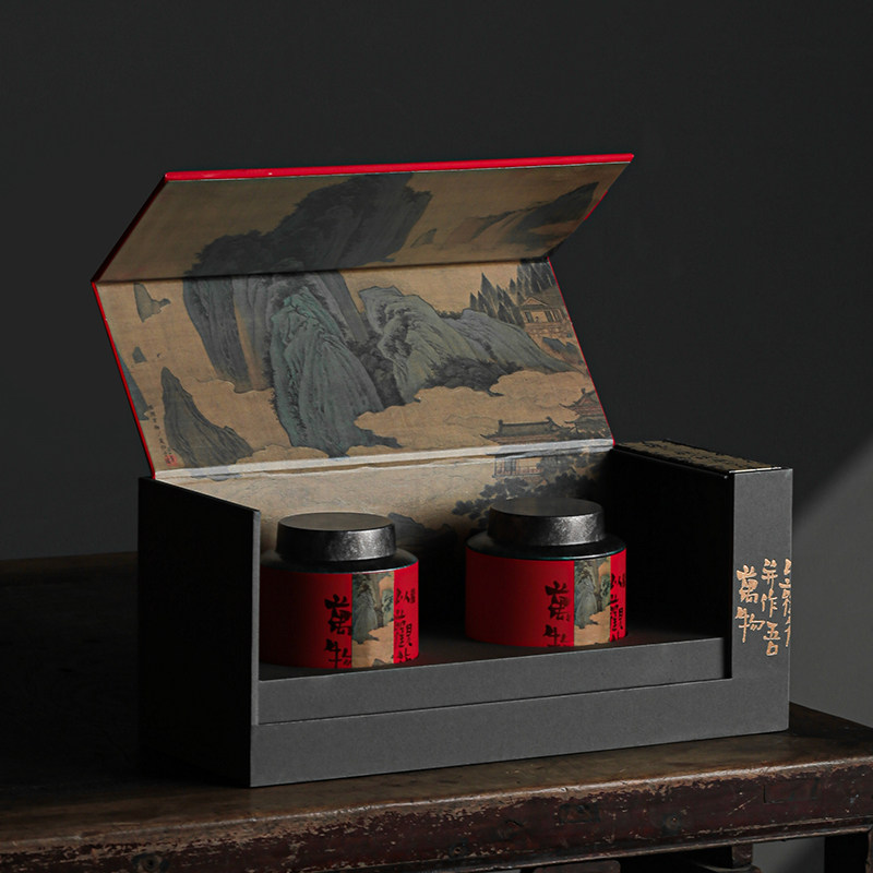 中式茶叶罐高档茶叶空礼盒茶包装密封铁罐红茶白毫银针包装盒定制
