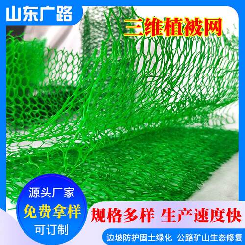 三维植被网EM3EM5边坡防护速公路固土网防渗生态护坡植草网防水
