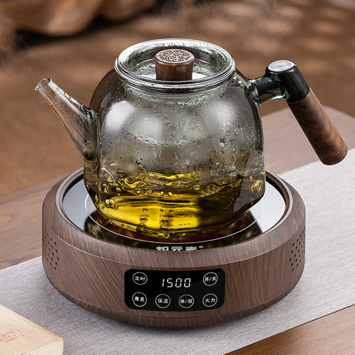 新款玻璃蒸煮一体煮茶壶烧水器泡茶全自动大功率养生壶黑晶炉套装