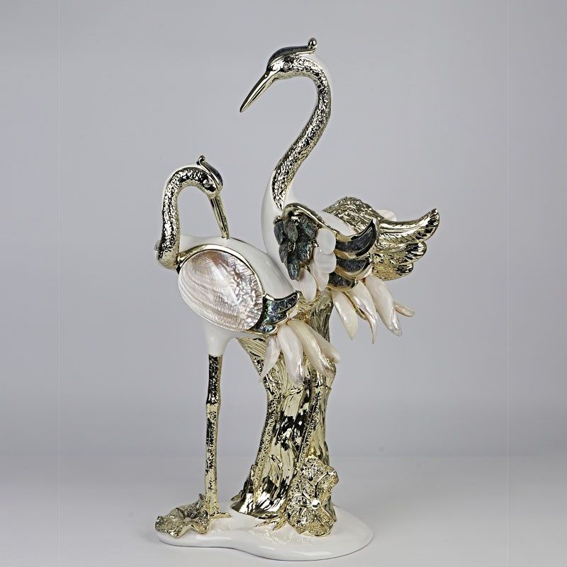 仙鹤摆件装饰品客厅酒柜玄关柜茶几桌面装饰欧式奢华工艺品礼