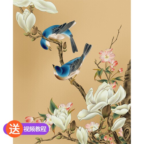 苏绣刺绣手工diy初学古风材料包颜伯龙花鸟苏绣套件自己绣苏州