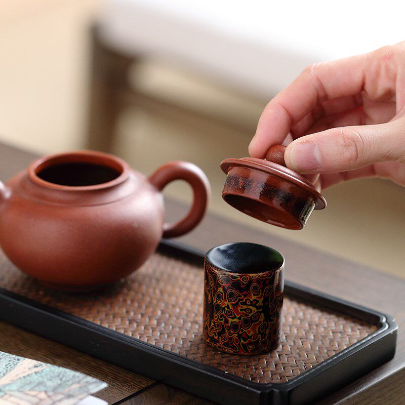 紫砂茶壶盖置 大漆盖碗盖托 茶具垫茶道配件精品茶玩茶盘配件
