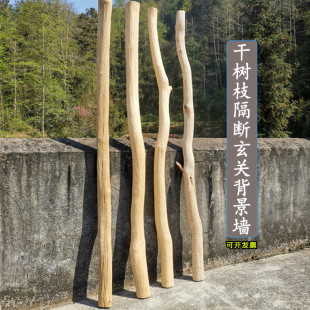 天然去皮实木干树枝  装饰木棍树干民宿幼儿园隔断屏风玄关背景墙