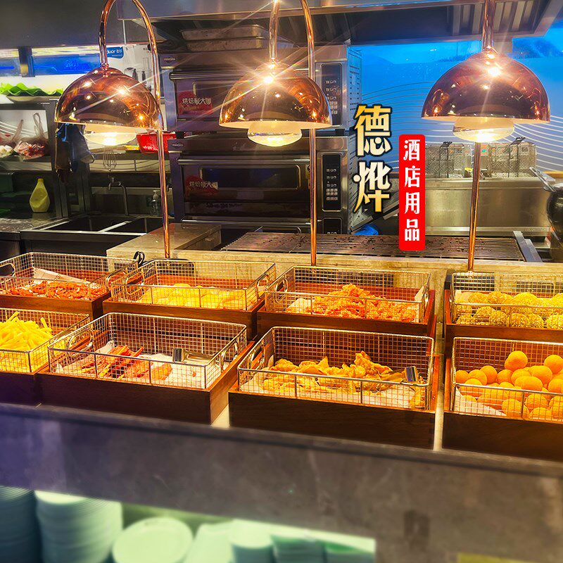 自助餐炸货保温灯大理石底座台式食品加热灯披萨暖食灯明档展示台