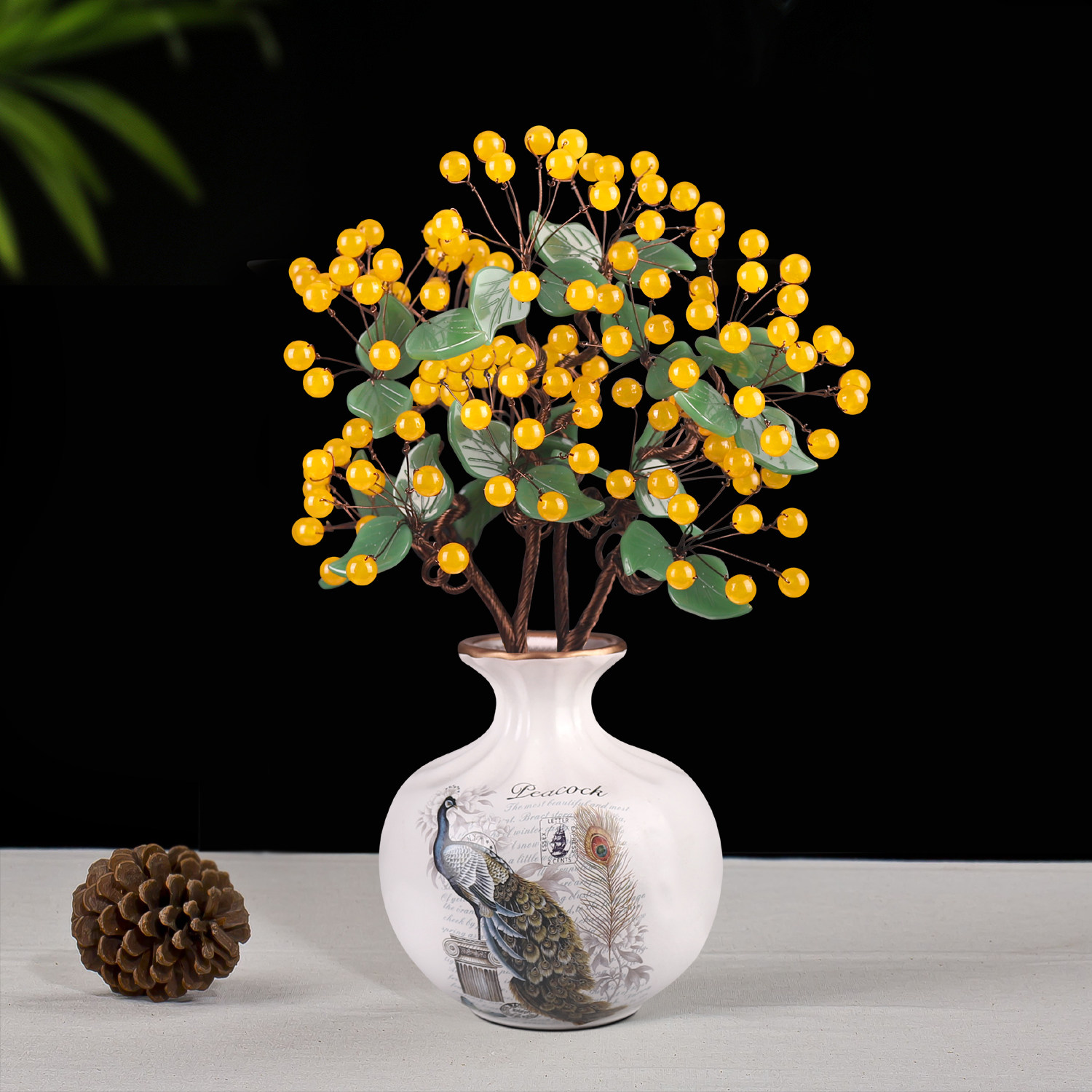 天然水晶玉石客厅家居饰品玉器创意盆景工艺品玉雕酒柜玄关摆件