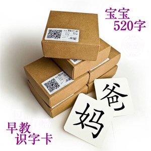 天地盒宝宝520黑白无图识字认知卡片婴幼儿常用启蒙学习早教闪卡