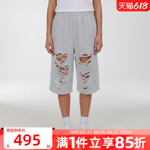 adidas阿迪达斯三叶草女子KNIT JORTS W运动休闲中裤LC6461