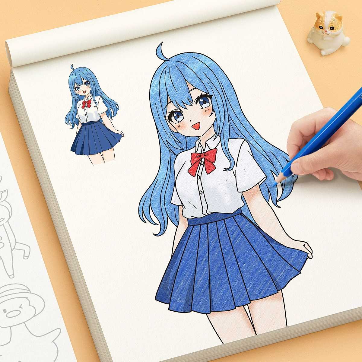 儿童描摹绘画本简笔画临摹涂色书幼儿画画涂鸦启蒙填色本线描画册图片