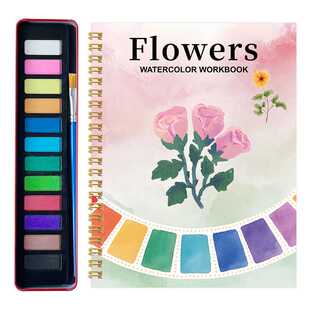 亚马逊新品 WATERCOLOR WORKBOOK 水彩专用着色本 水彩练习册现货