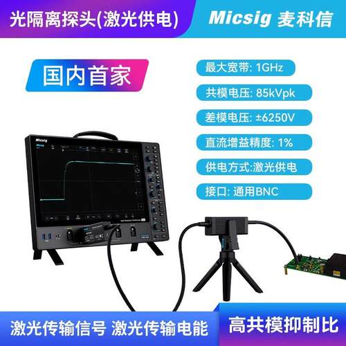 麦科信SigOFIT光隔离探头共模抑制比达180dB带宽达1GHz