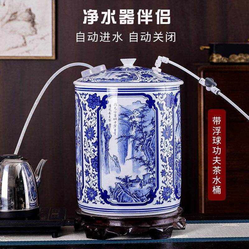 陶瓷茶台水桶带球阀带浮球阀水满自动关停进水纯净水桶饮水机储水