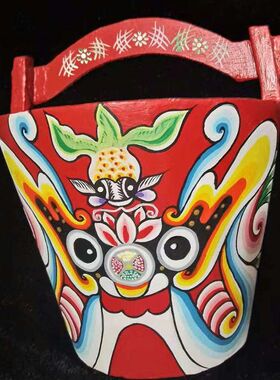 工艺品彩绘木桶脸谱儿童幼儿园客厅装饰挂件送友人