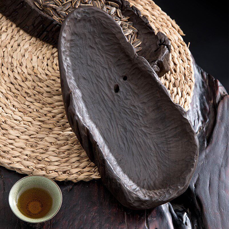 创意手工整块原木实木水果盘子大号不规则托盘木质民宿风零食家用