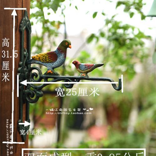 欧式铸铁彩绘鸽子挂钩 花园挂钩 园艺杂货 图案手工绘制双面彩绘