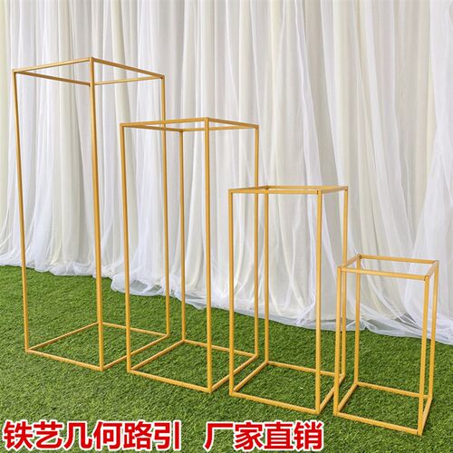 2020新款婚庆道具铁艺几何路引方框森系婚礼花艺橱窗装饰迎宾摆件