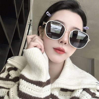 新款女士圆形墨镜百搭时尚遮阳