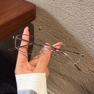 韩系方框斯文清冷风方圆鹅蛋脸超轻防蓝光学生可配近视眼镜显脸小