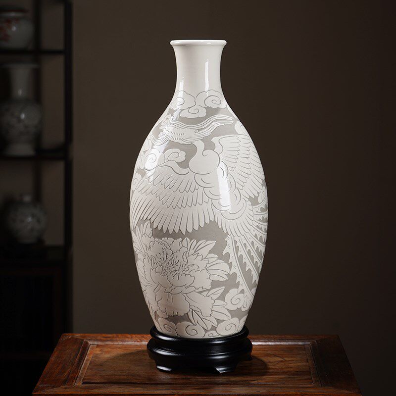 磁州窑纯手工陶瓷花瓶桌面摆件仿古家居工艺装饰品邯郸特色礼品