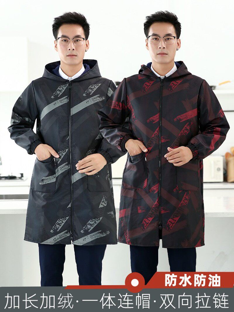 加绒加厚罩衣男耐磨大人防尘防水韩式工作服新款装卸男士大褂员工