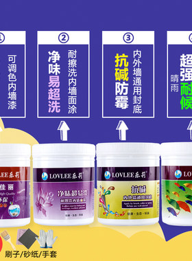 白色彩色小桶内墙外墙防霉防潮抗碱防水耐晒乳胶漆 补墙漆涂料