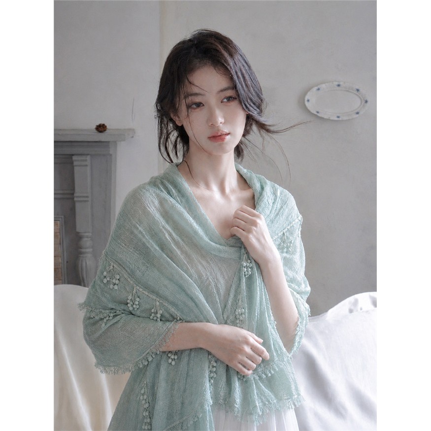 绿色披肩女外搭夏薄款配