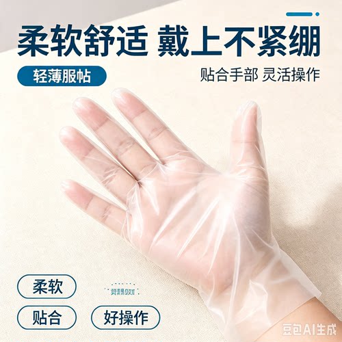 【到手300只】一次性盒装服帖做手膜防刺穿TPE加厚防护手套JT一