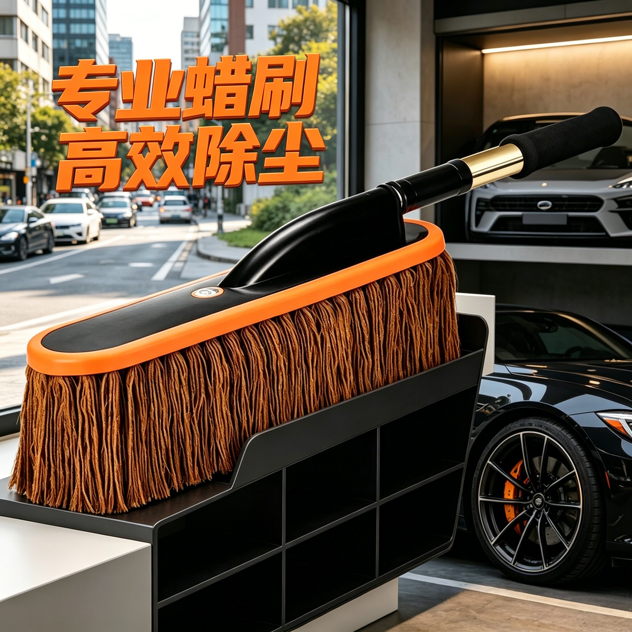 汽车除尘掸子专用擦车洗车工具用品车扫灰尘刷蜡拖车刷子车用JT①