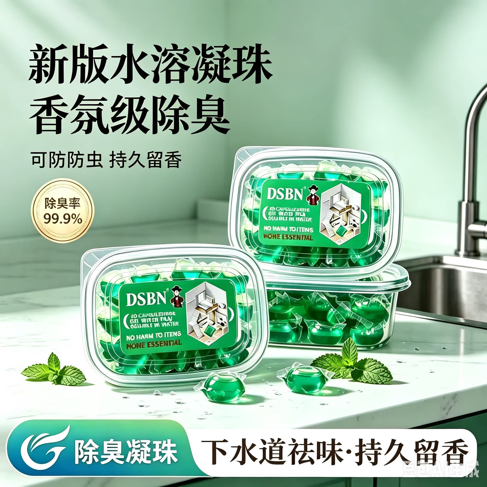 【异味清洁】下水道除臭珠防返臭神器厕地漏管道除臭去味凝珠MD3