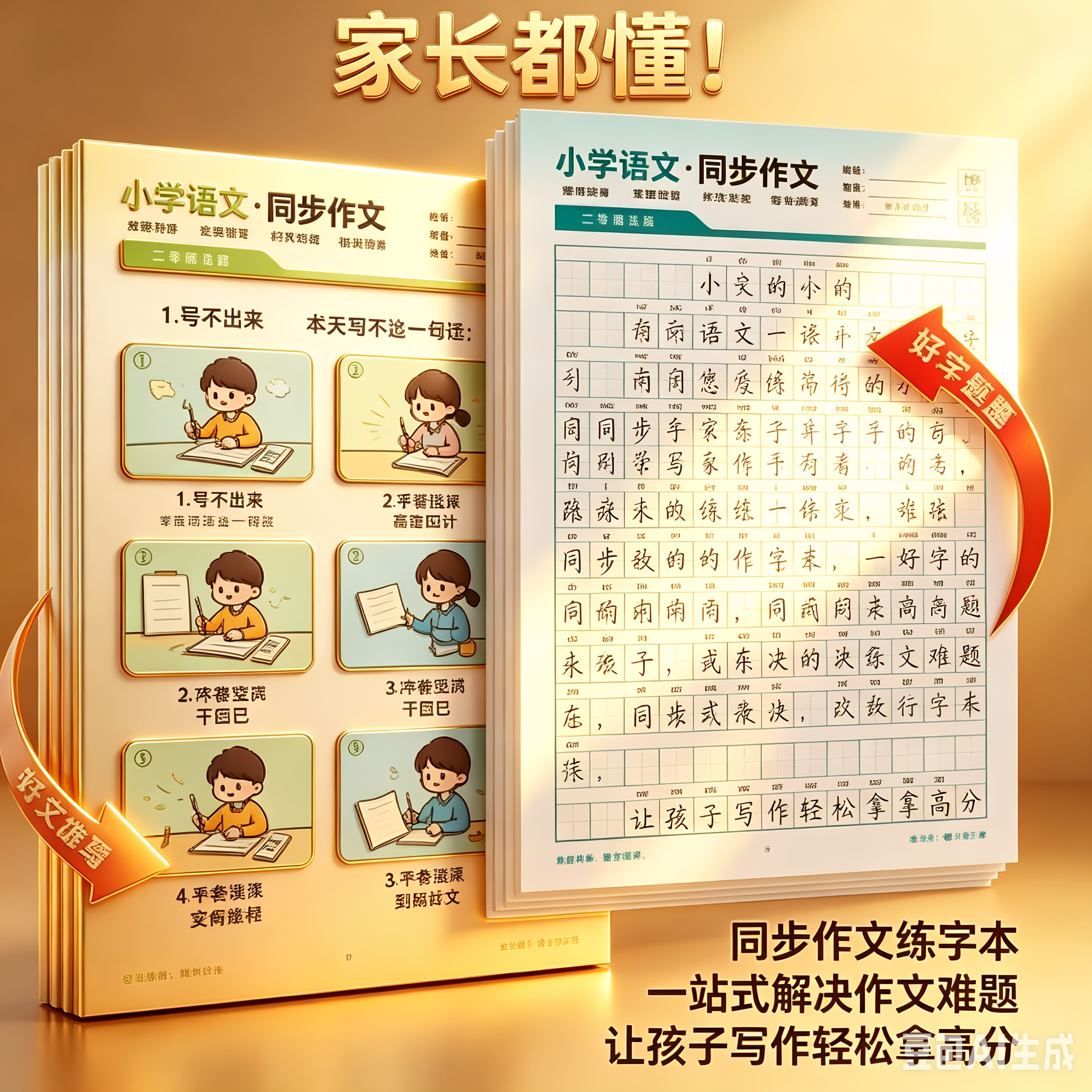 【语文老师推荐】2-6年级小学同步作文练字帖优秀范文训练本xy2