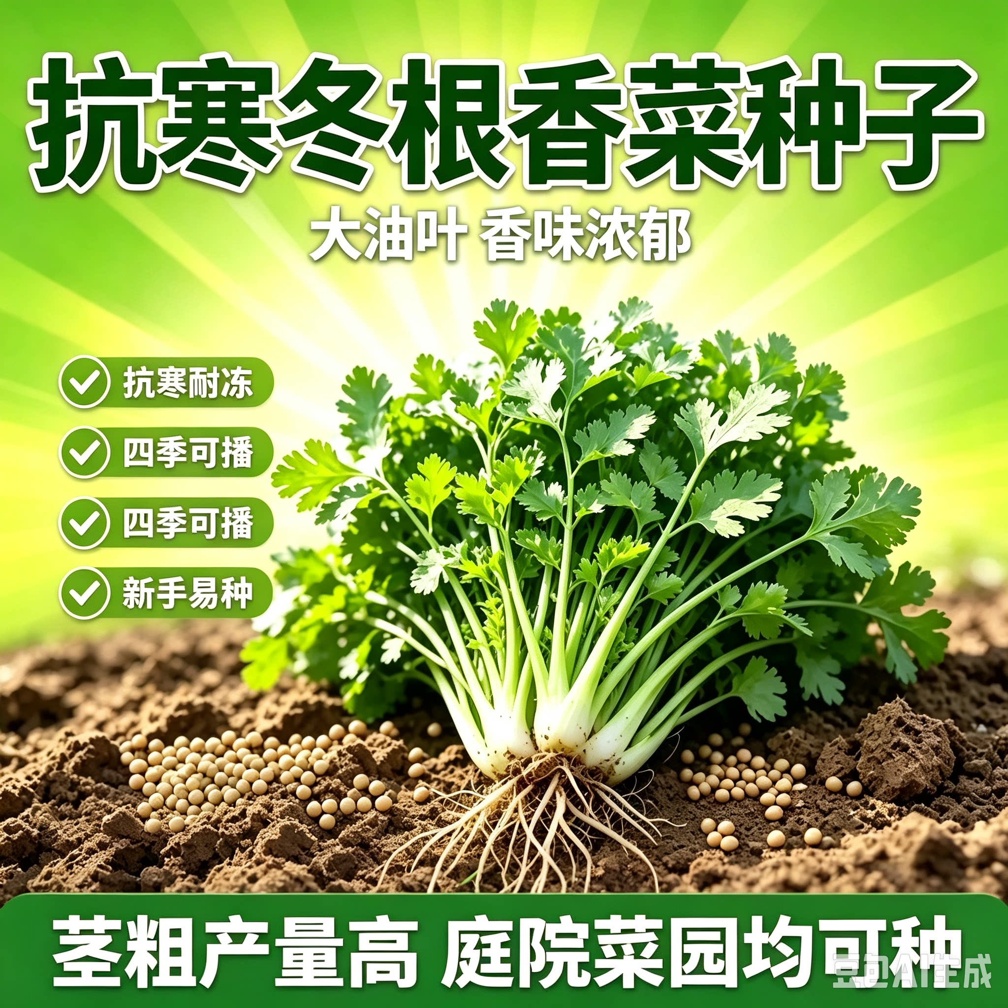 【抗寒冬根香菜】耐寒越冬浓香耐抽苔阳台盆栽庭院地栽种植花卉MD