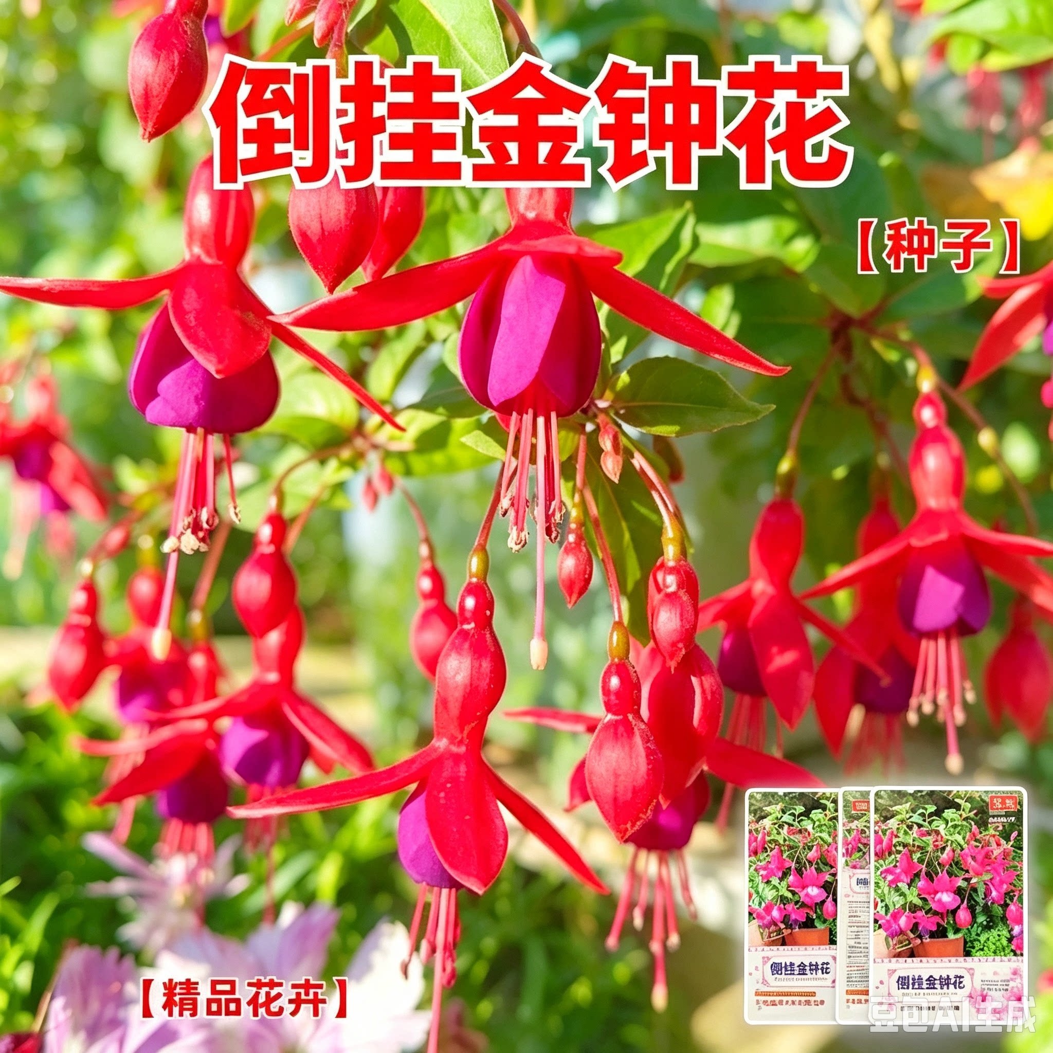 八月新种!混色倒挂金钟种球庭院阳台盆栽花卉南北可种植xy