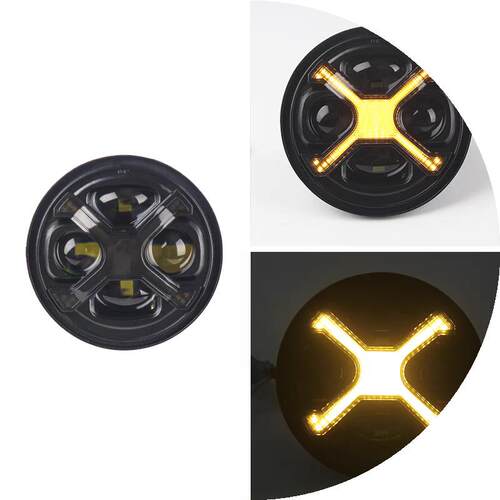 适用奔达灰石250 灰石300改装大灯led前大灯X型无失真直上大灯总