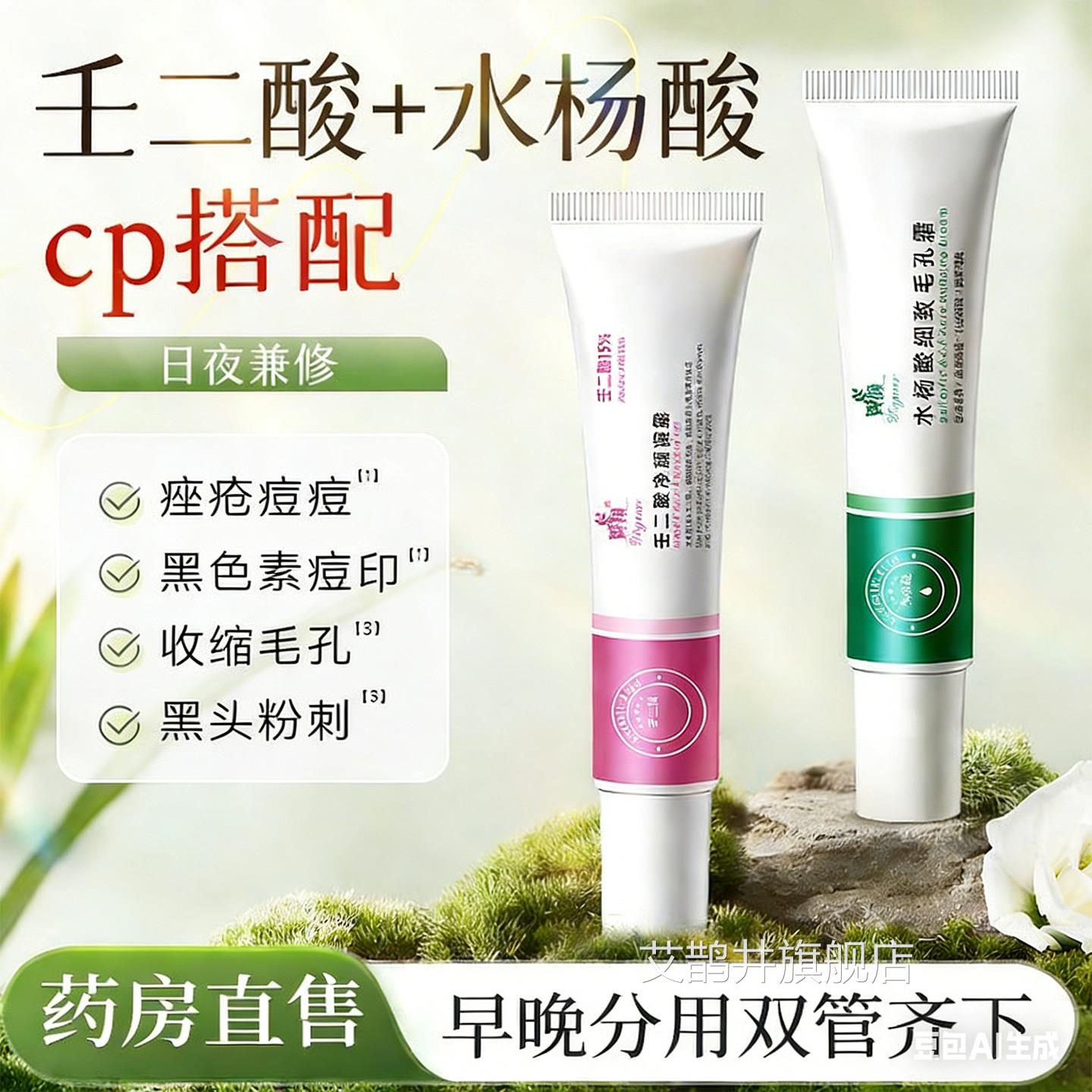 旗舰店正品壬酸乳膏15%百分之仁凝胶和水杨酸去黑头淡化祛二痘印