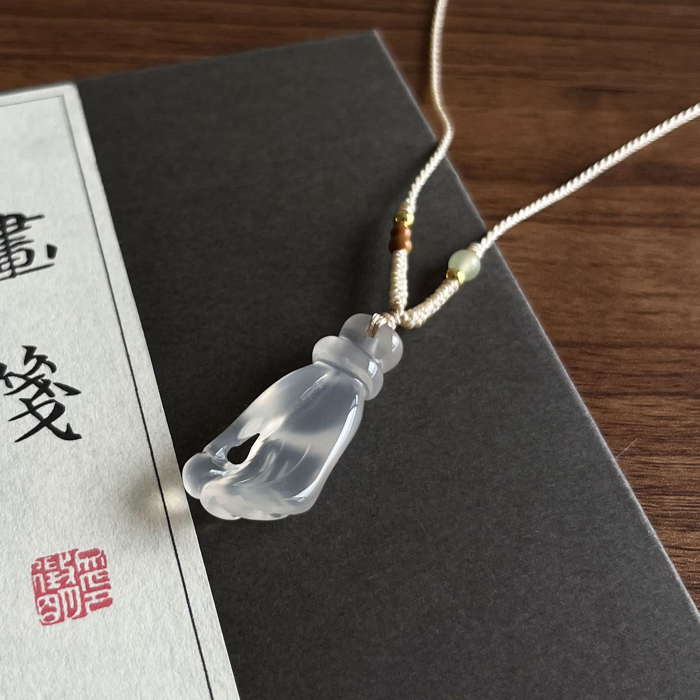 纳福保平安玉髓佛手挂坠男女同款