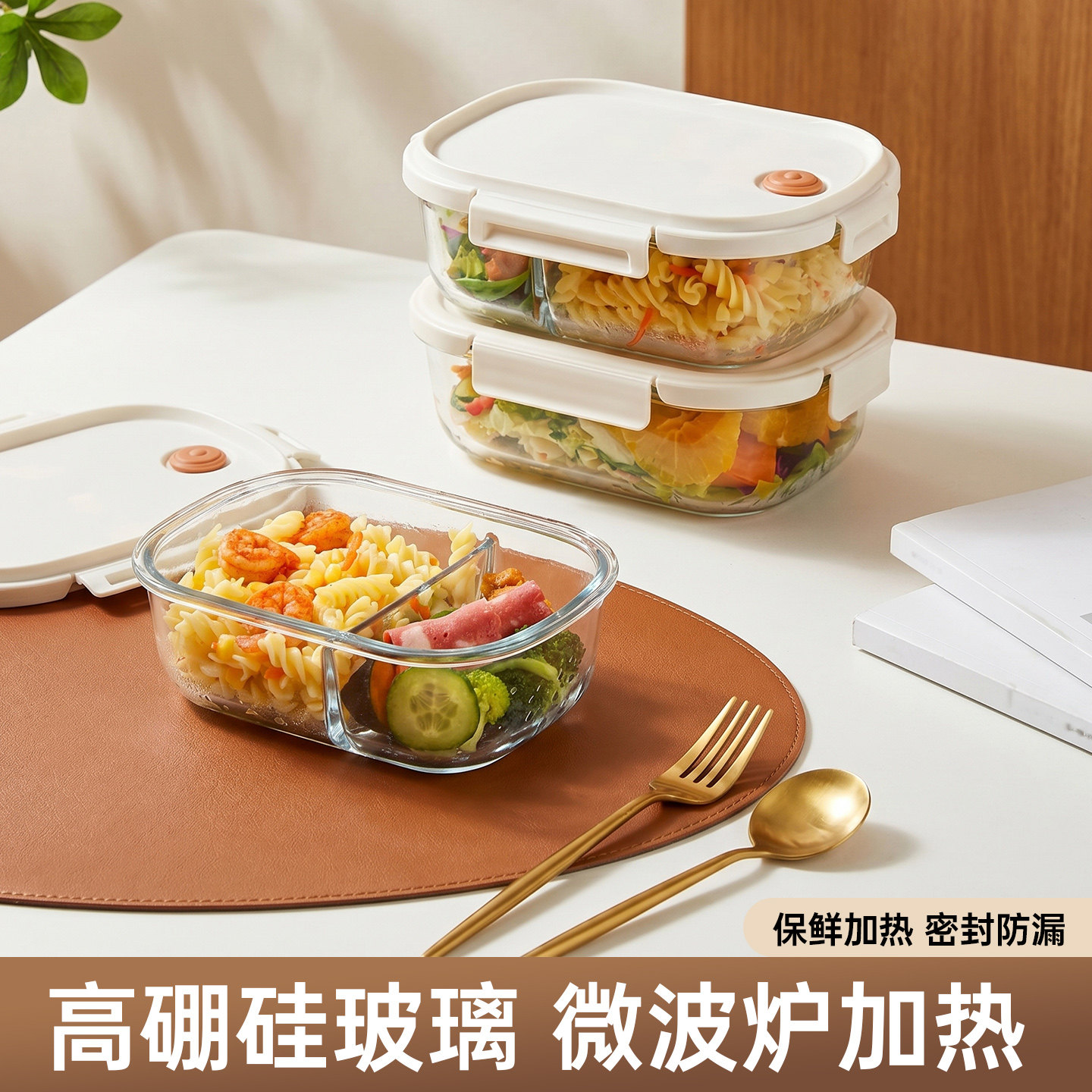 高硼硅玻璃微波密封防漏保鲜盒