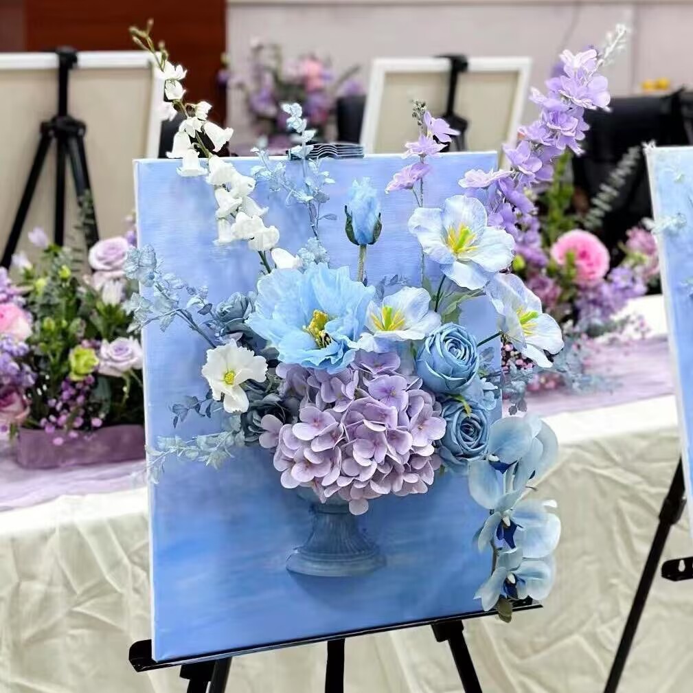 永生花材料包半壁花瓶手工干花母亲节礼物沙龙活动暖场团建摆件