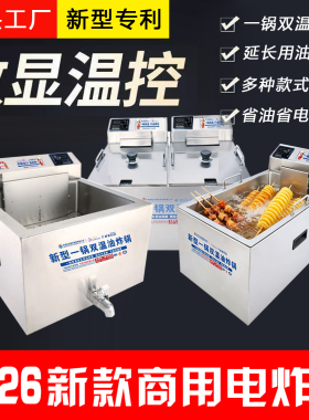 台式一锅双温油炸锅自动恒温