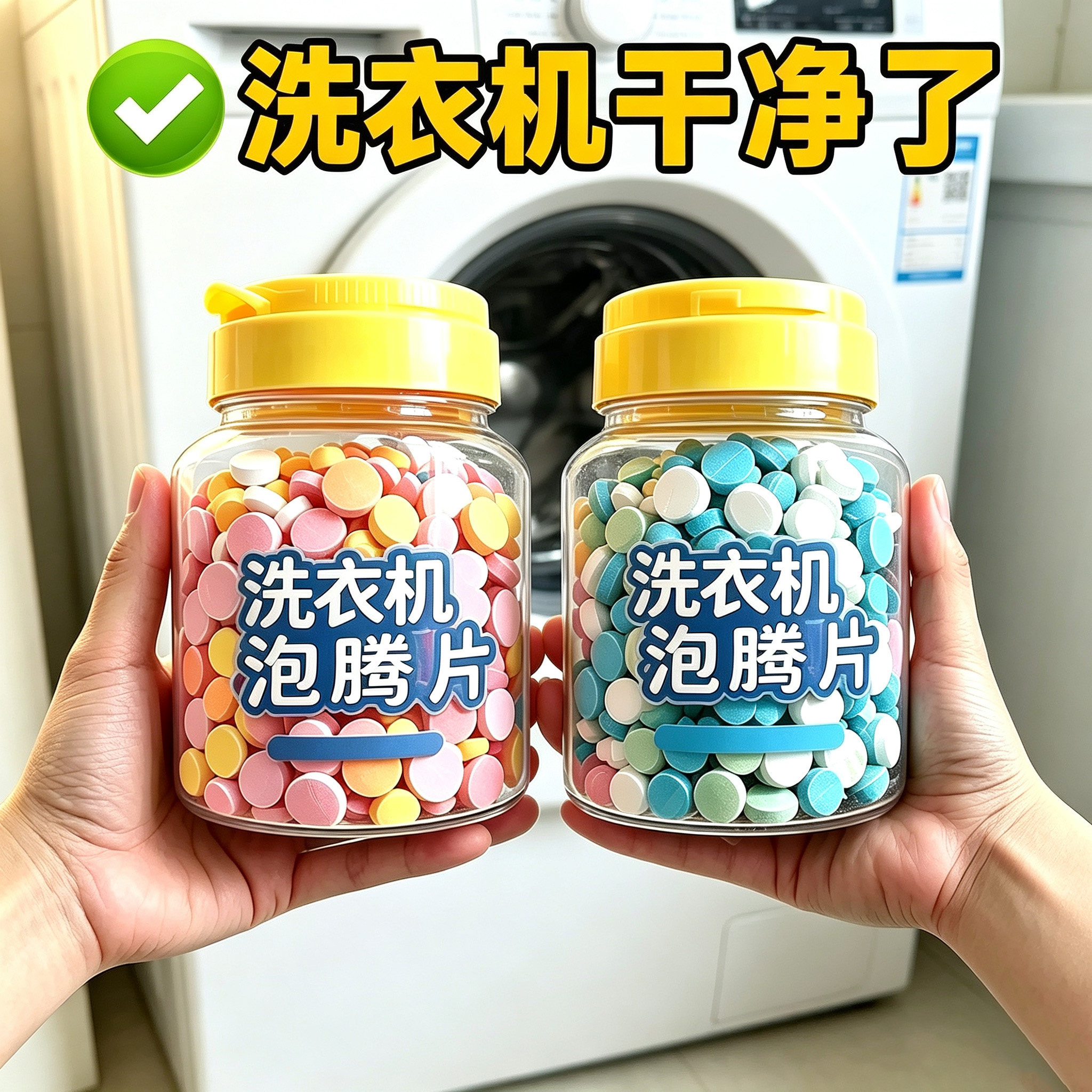 德国洗衣机清洗剂强力杀菌波轮滚筒专用泡腾片全自动消毒护洗袋
